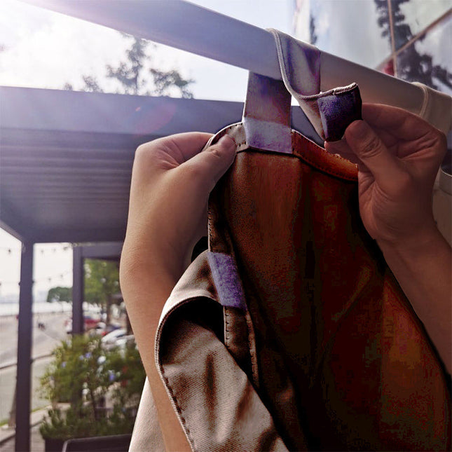 Cortina exterior impermeable con trabillas