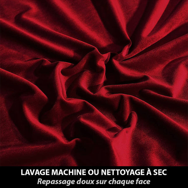 Cortina térmica de terciopelo color burdeos