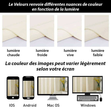 Cortina aislante de terciopelo marfil