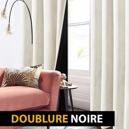 Cortina opaca de terciopelo blanco térmico