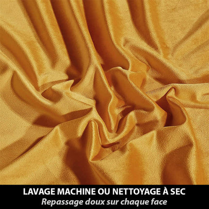 Cortina térmica de terciopelo dorado