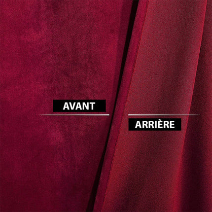 Cortina térmica de terciopelo color burdeos
