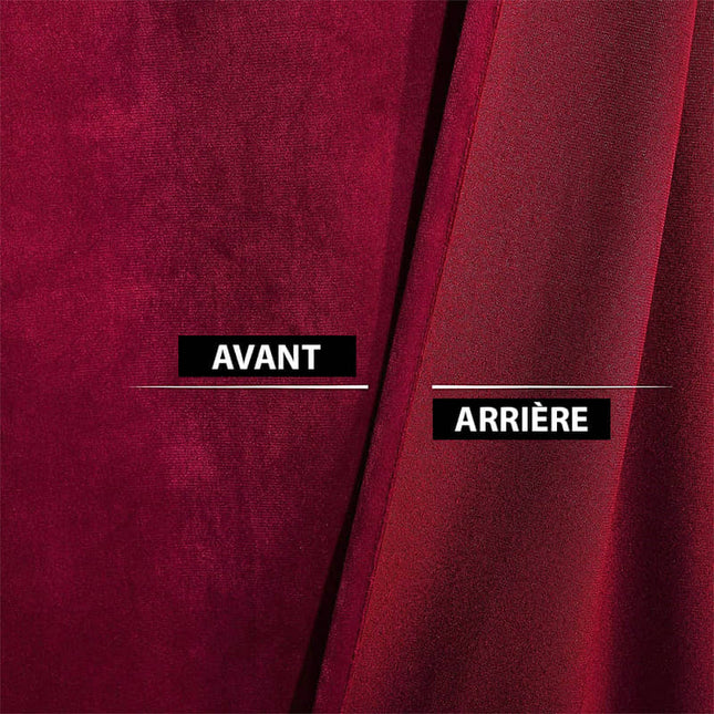 Cortina térmica de terciopelo color burdeos