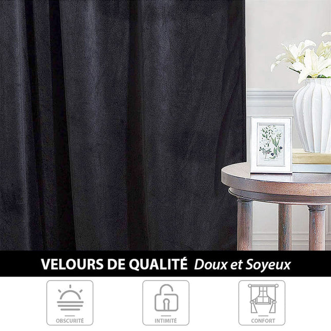 Cortina térmica opaca de lujo negra