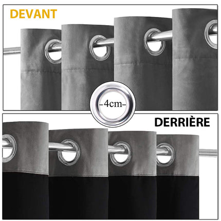 Cortina Térmica de Terciopelo Gris