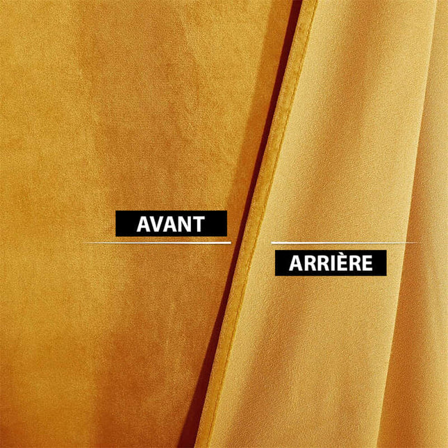 Cortina térmica de terciopelo dorado