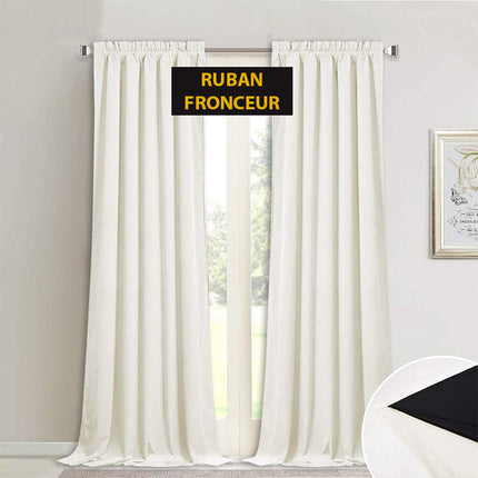 Cortina opaca de terciopelo blanco térmico