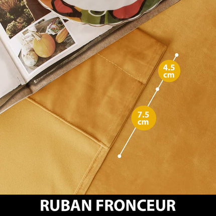 Cortina térmica de terciopelo dorado