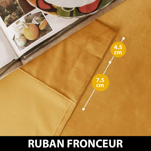 Cortina térmica de terciopelo dorado