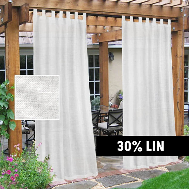 Cortina de exterior con textura lino
