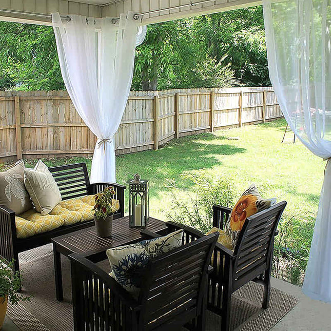 Visillo de exterior para terraza y jardín