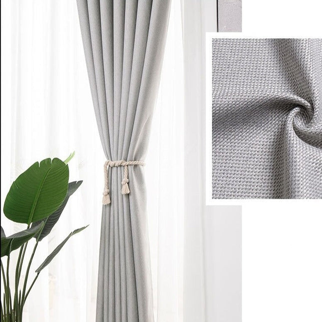 Cortina de salón texturizada color gris