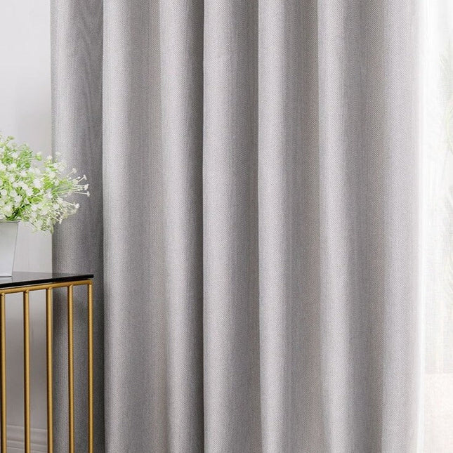 Cortina de salón texturizada color gris