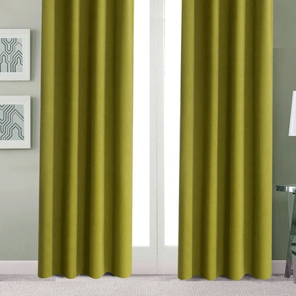 Cortina lisa de color verde oliva