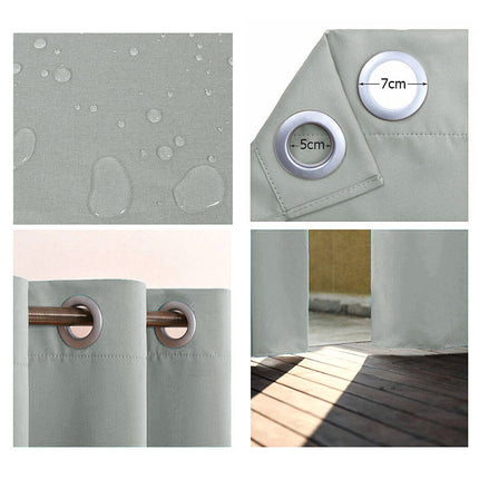 Cortina impermeable gris para balcón exterior