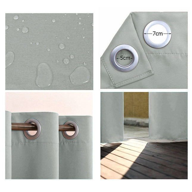 Cortina impermeable gris para balcón exterior