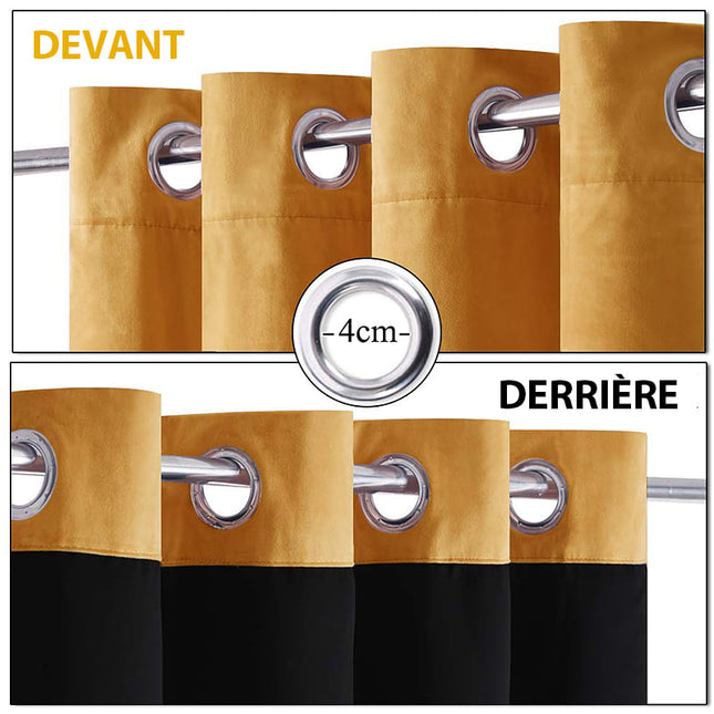 Cortina Terciopelo Térmica Amarillo Mostaza