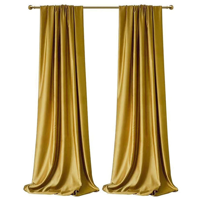 Cortina opaca para salón color ocre