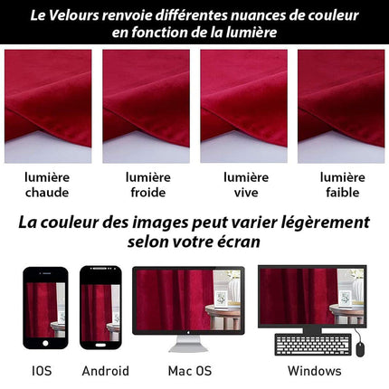 Cortina térmica de terciopelo color burdeos