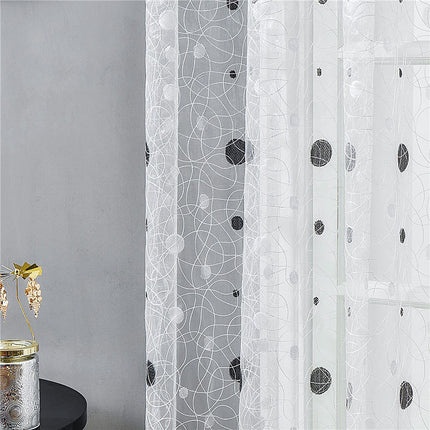 Visillo blanco bordado con lunares