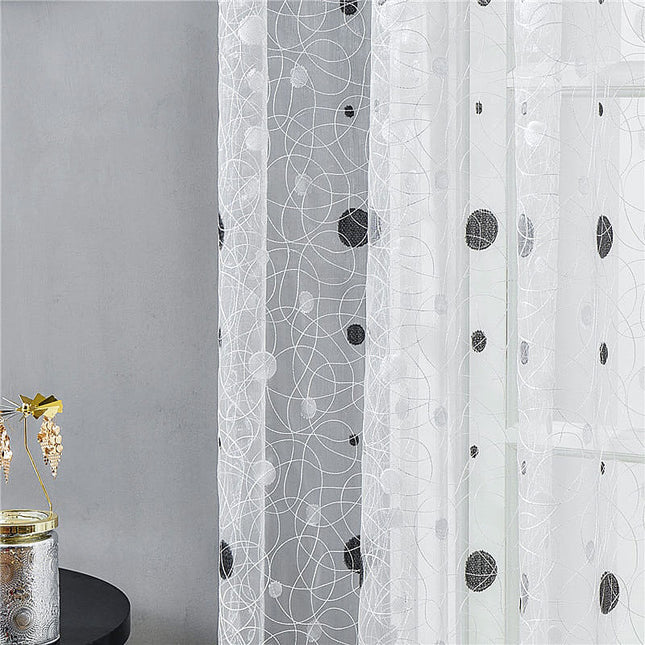 Visillo blanco bordado con lunares